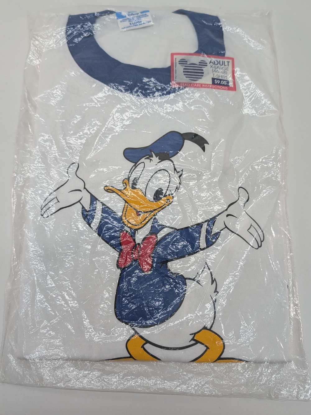 Disney Character Fashion Donald Duck Disneyland Adult XL Single Stitch Vtg RARE